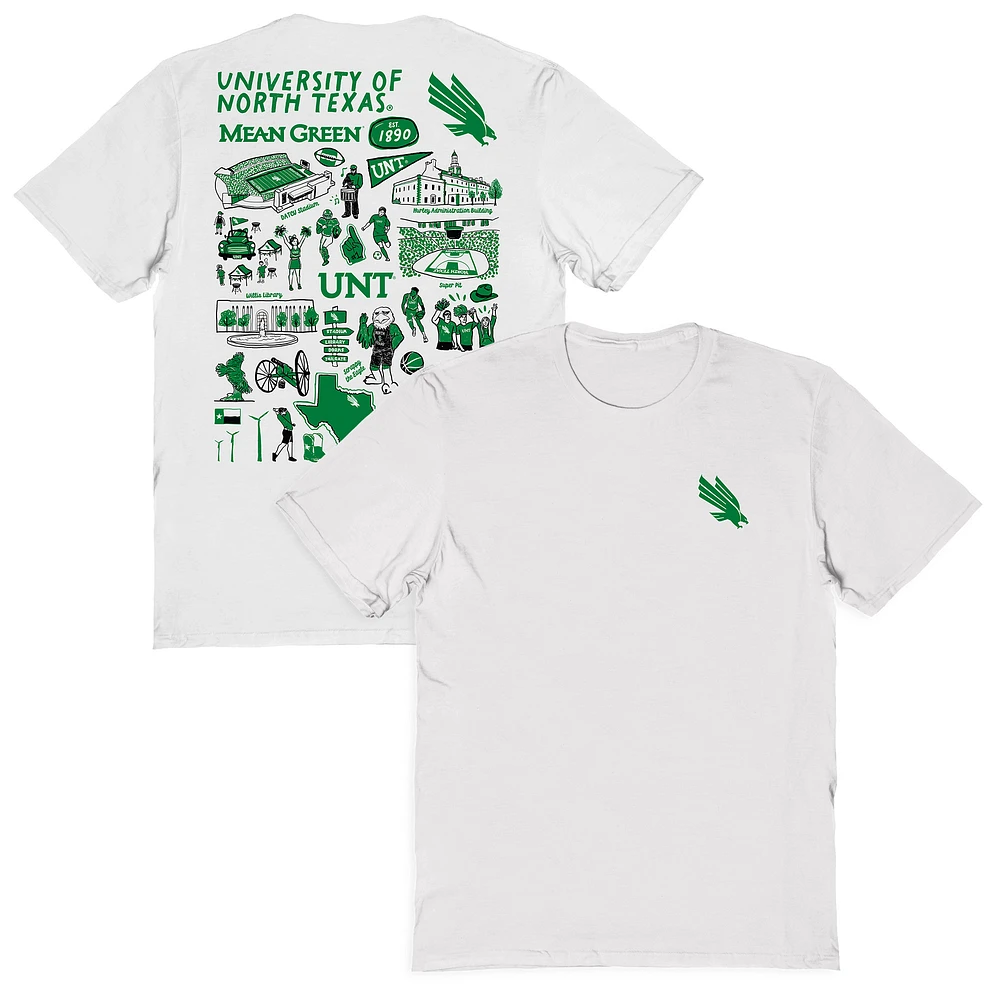 Women's Vive La Fete North Texas Mean Green Impressions Artwork Relaxed Fit T-Shirt