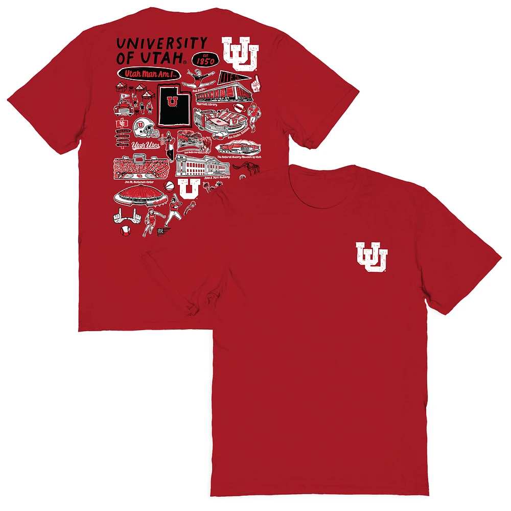 Women's Vive La Fete Utah Utes Impressions Artwork Relaxed Fit T-Shirt