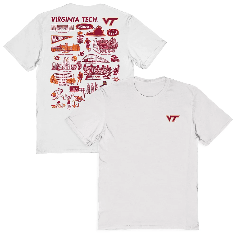 Women's Vive La Fete Virginia Tech Hokies Impressions Artwork Relaxed Fit T-Shirt