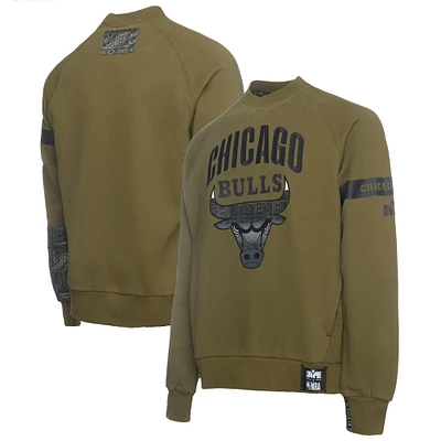 Men's NBA x Two Hype Olive Chicago Bulls Culture & Hoops Collection Premium Pullover Sweatshirt