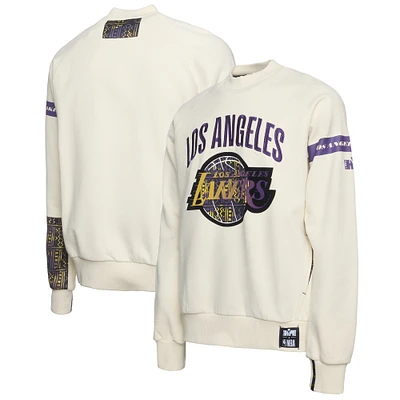 Men's NBA x Two Hype Cream Los Angeles Lakers Culture & Hoops Collection Premium Pullover Sweatshirt