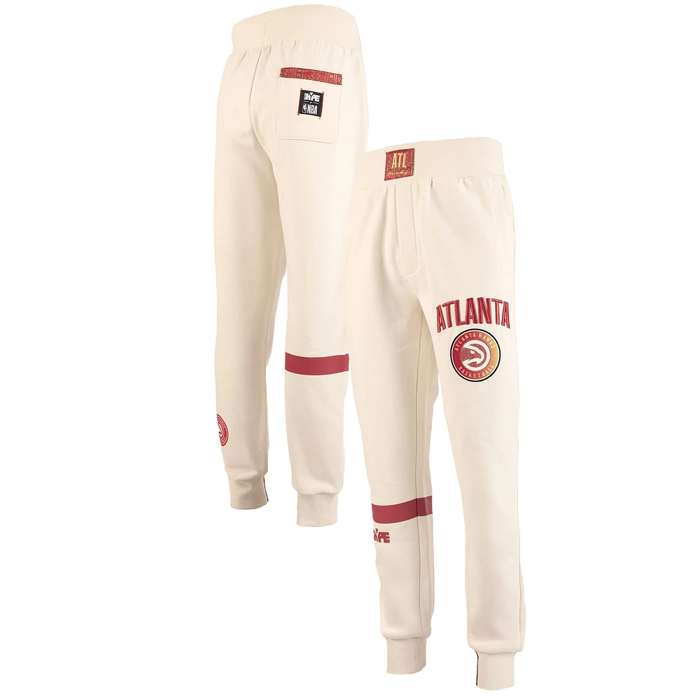 Men's NBA x Two Hype Cream Atlanta Hawks Culture & Hoops Collection Premium Jogger Pants