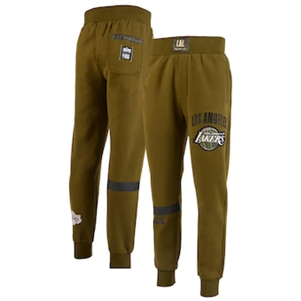 Men's NBA x Two Hype Olive Los Angeles Lakers Culture & Hoops Collection Premium Jogger Pants