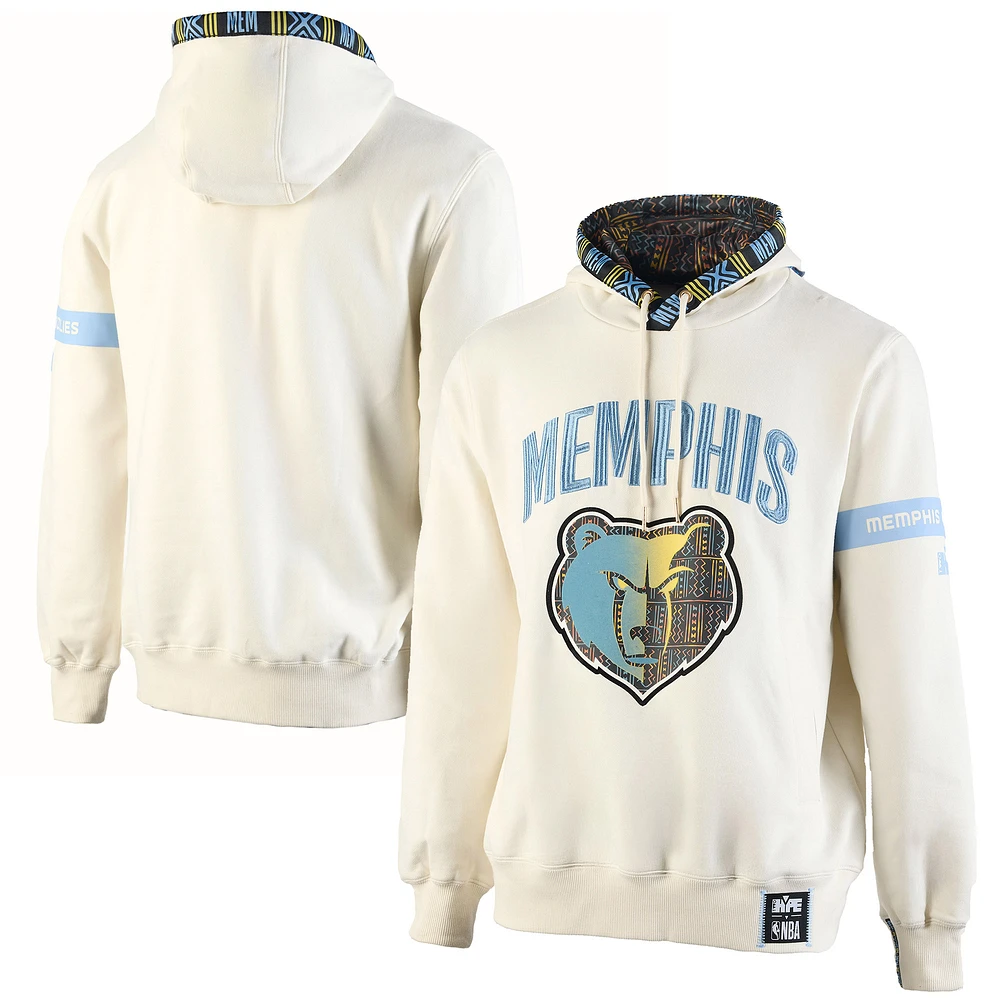 Men's NBA x Two Hype Cream Memphis Grizzlies Culture & Hoops Collection Premium Pullover Hoodie