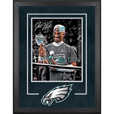 Jalen Hurts Philadelphia Eagles Autographed Super Bowl LIX Champions Deluxe Framed 16" x 20" Photograph