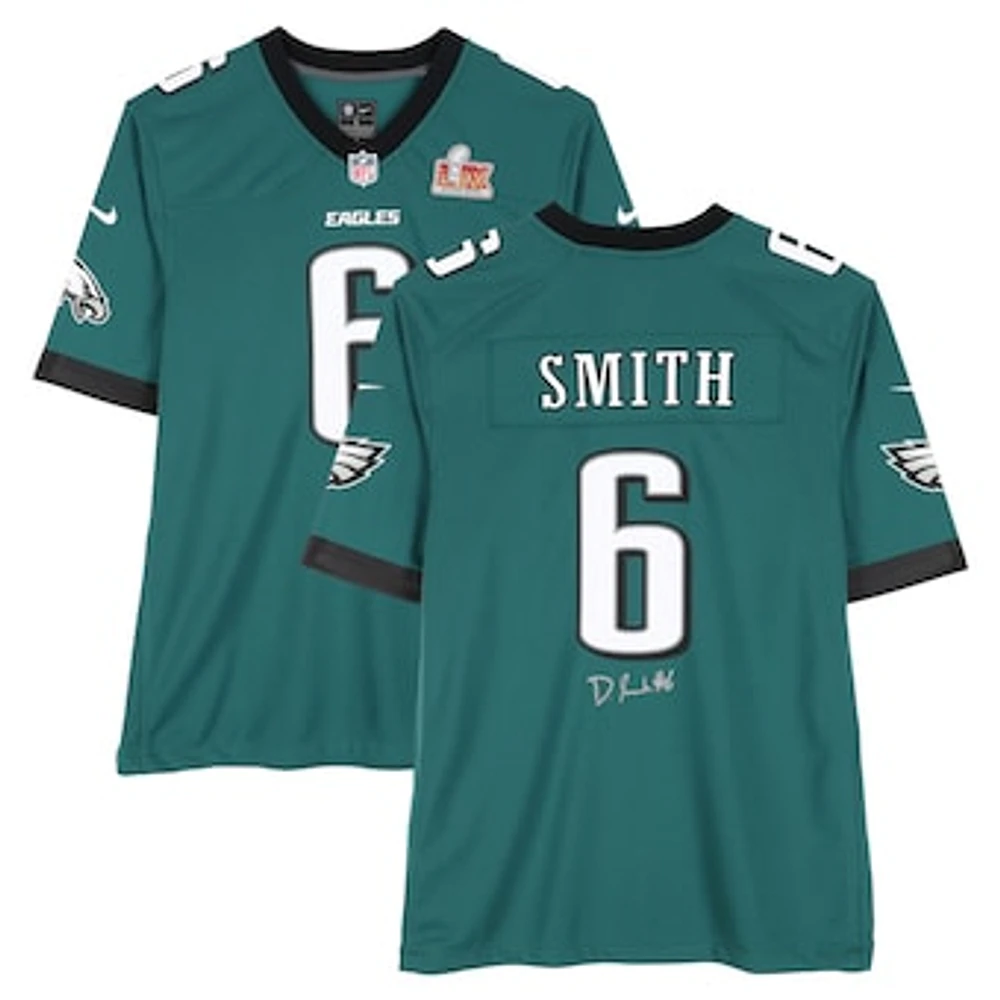 DeVonta Smith Philadelphia Eagles Autographed Super Bowl LIX Champions Nike Midnight Green Game Jersey