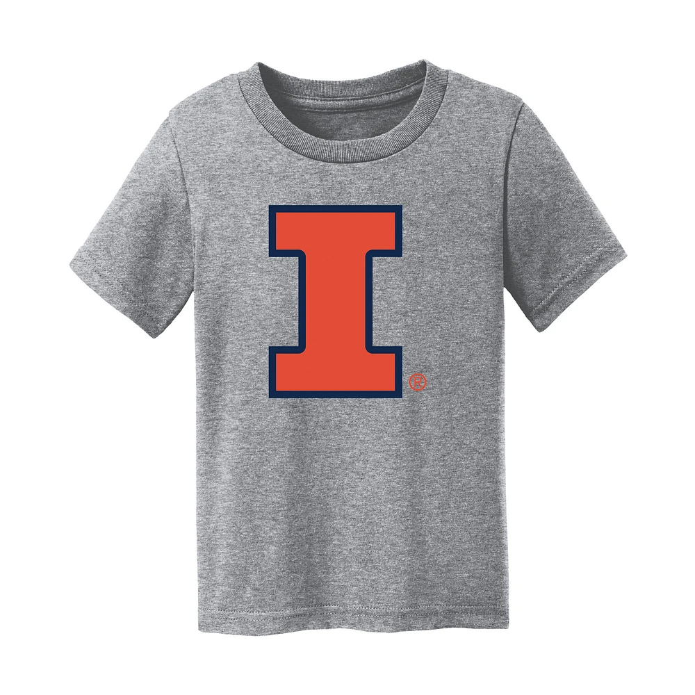 Toddler Chad & Jake Heather Gray Illinois Fighting Illini Logo T-Shirt