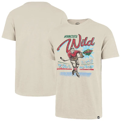 Men's '47 Natural Minnesota Wild Hockey Player Golden Age Scrum T-Shirt