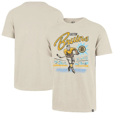 Men's '47 Natural Boston Bruins Hockey Player Golden Age Scrum T-Shirt