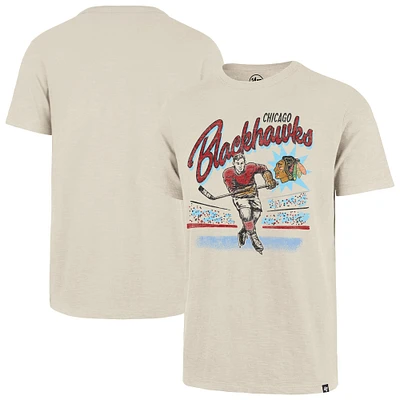 Men's '47 Natural Chicago Blackhawks Hockey Player Golden Age Scrum T-Shirt