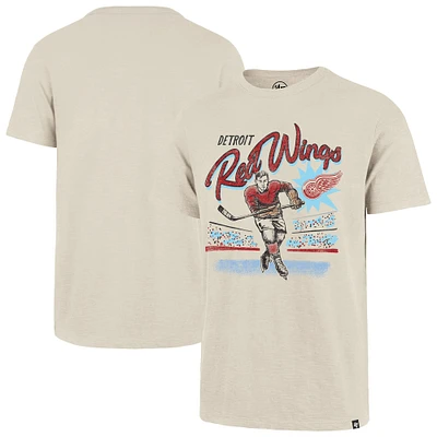 Men's '47 Natural Detroit Red Wings Hockey Player Golden Age Scrum T-Shirt