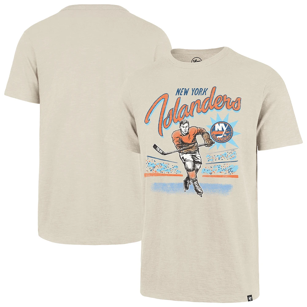 Men's '47 Natural New York Islanders Hockey Player Golden Age Scrum T-Shirt