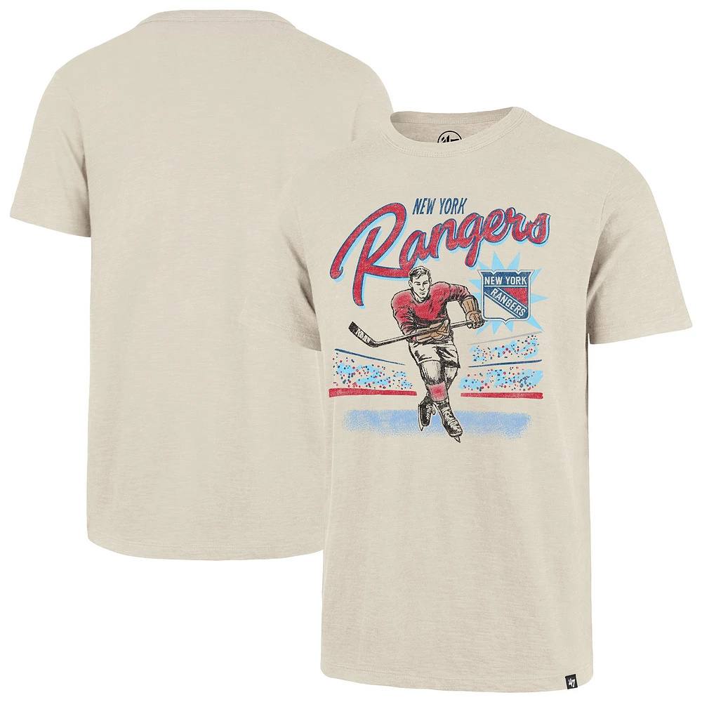 Men's '47 Natural New York Rangers Hockey Player Golden Age Scrum T-Shirt