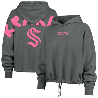 Women's '47 Gray Seattle Kraken Bright Side Venice Cropped Pullover Hoodie