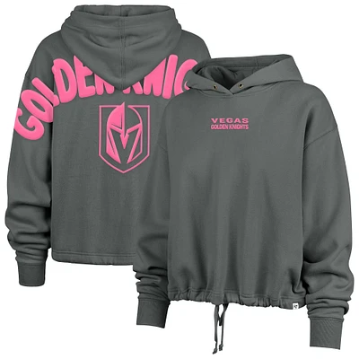 Women's '47 Gray Vegas Golden Knights Bright Side Venice Cropped Pullover Hoodie