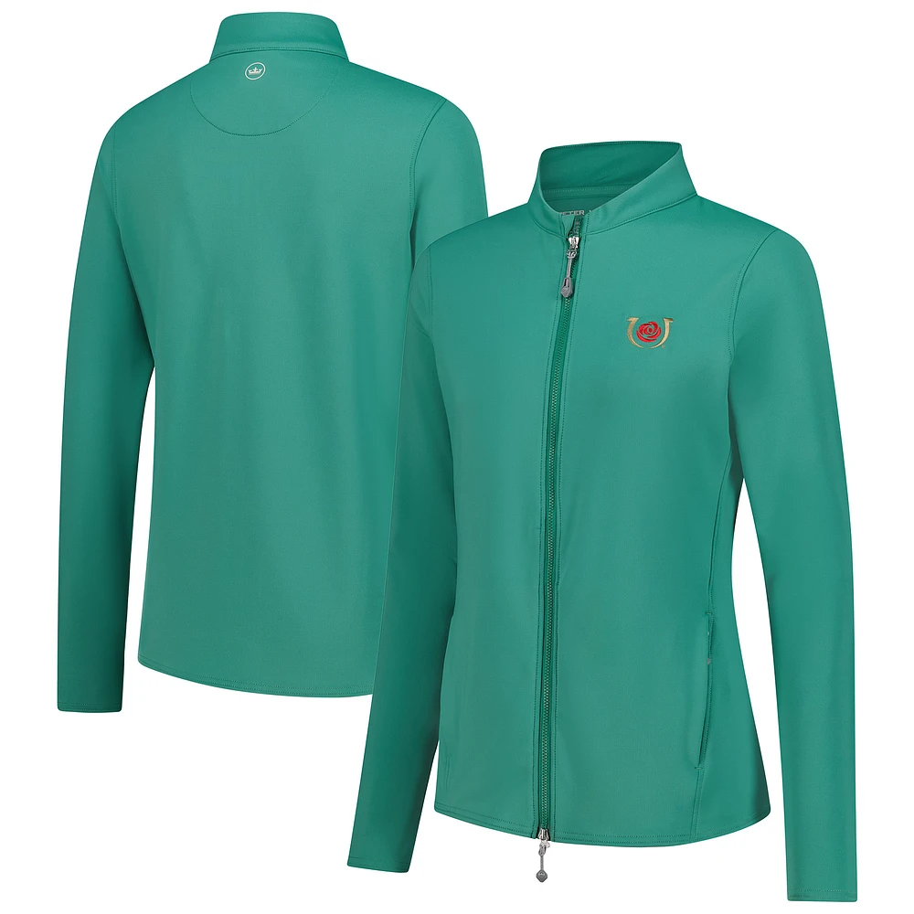 Women's Peter Millar Green Kentucky Derby Katy Full-Zip Jacket