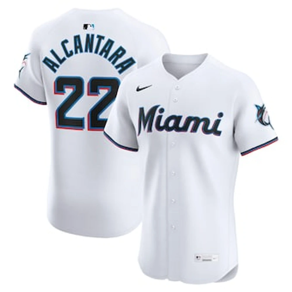 Men's Nike Sandy Alcantara White Miami Marlins Home Elite Jersey