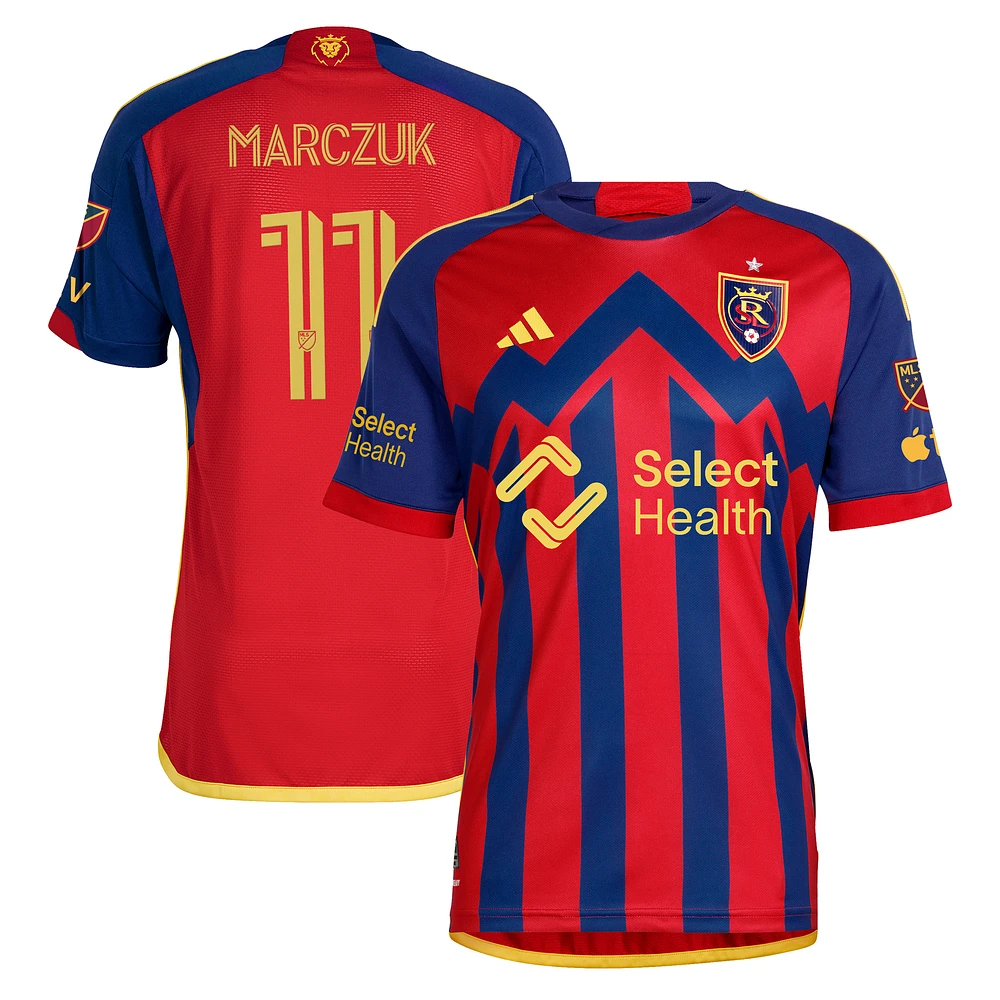 Men's adidas Dominik Marczuk Red Real Salt Lake 2024 Peak Utah Authentic Player Jersey