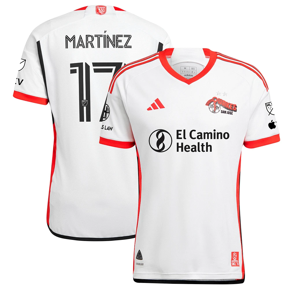 Men's adidas Josef Martinez White San Jose Earthquakes 2025 The 50 Kit Authentic Player Jersey