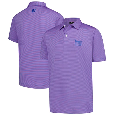 Youth FootJoy Purple FedEx St. Jude Championship MicroFeeder Stripe Lisle ProDry Polo