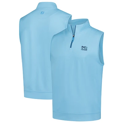 Men's FootJoy Light Blue FedEx St. Jude Championship Approach Quarter-Zip Vest