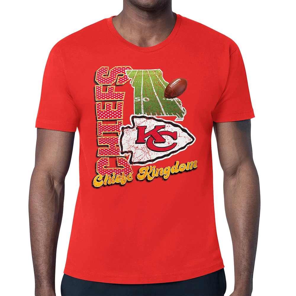 Men's Starter Kansas City Chiefs Distressed Retro State Field T-Shirt