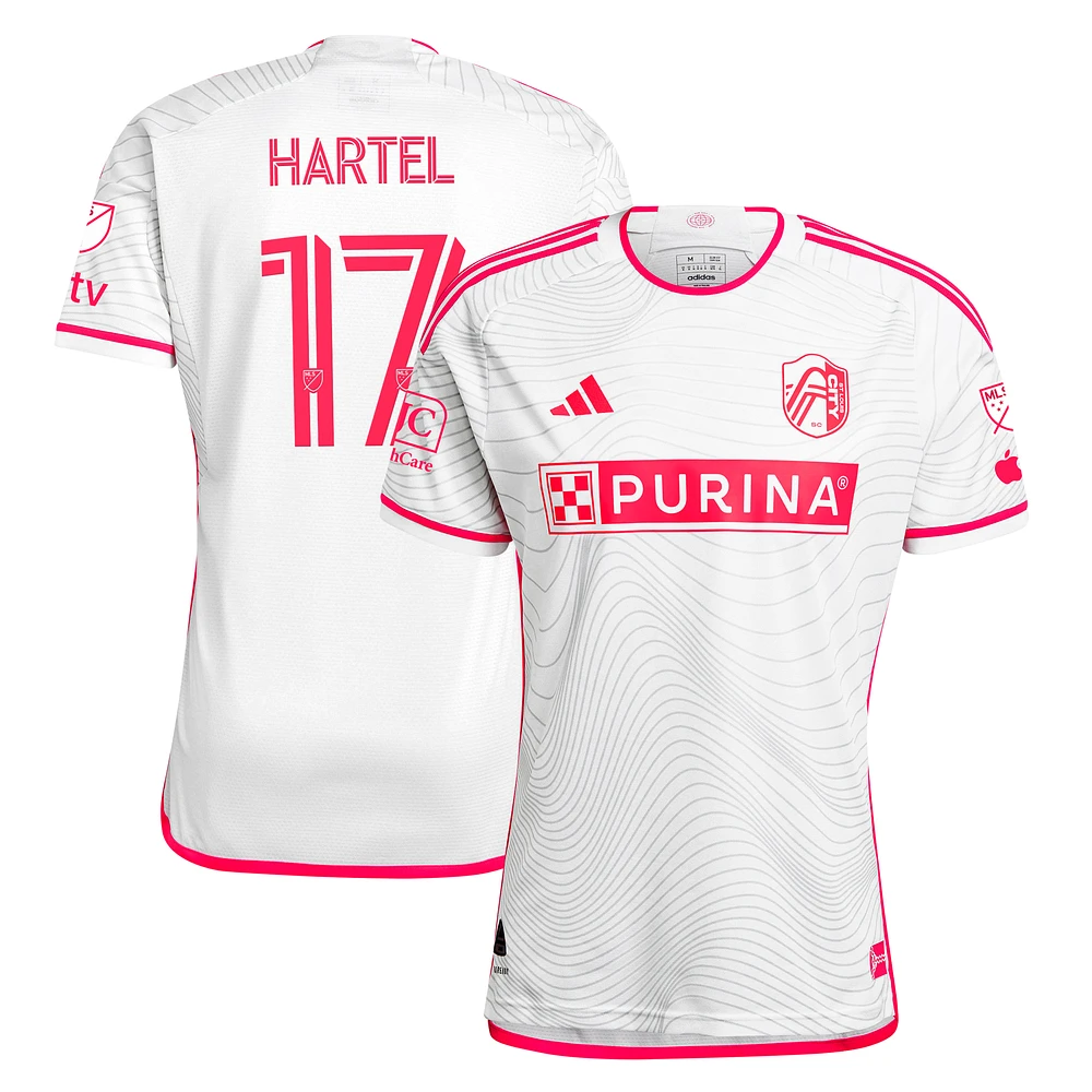 Men's adidas Marcel Hartel White St. Louis City SC 2024 The Confluence Kit Authentic Player Jersey
