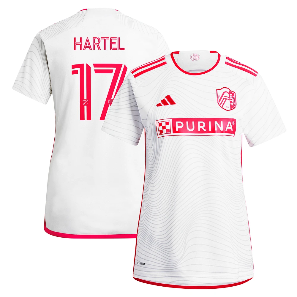 Women's adidas Marcel Hartel White St. Louis City SC 2024 The Confluence Kit Replica Player Jersey