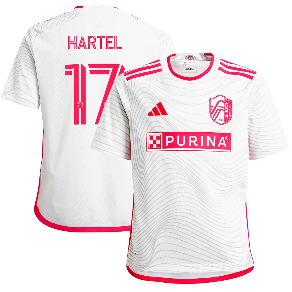 Youth adidas Marcel Hartel White St. Louis City SC 2024 The Confluence Kit Replica Player Jersey