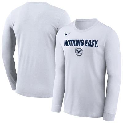 Men's Nike White Butler Bulldogs 2025 On-Court Bench Long Sleeve T-Shirt