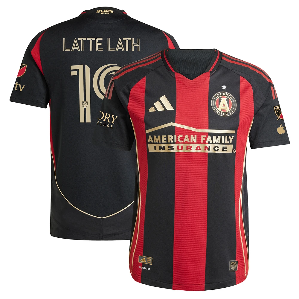 Men's adidas Emmanuel Latte Lath Black Atlanta United FC 2025 The Connector Authentic Player Jersey
