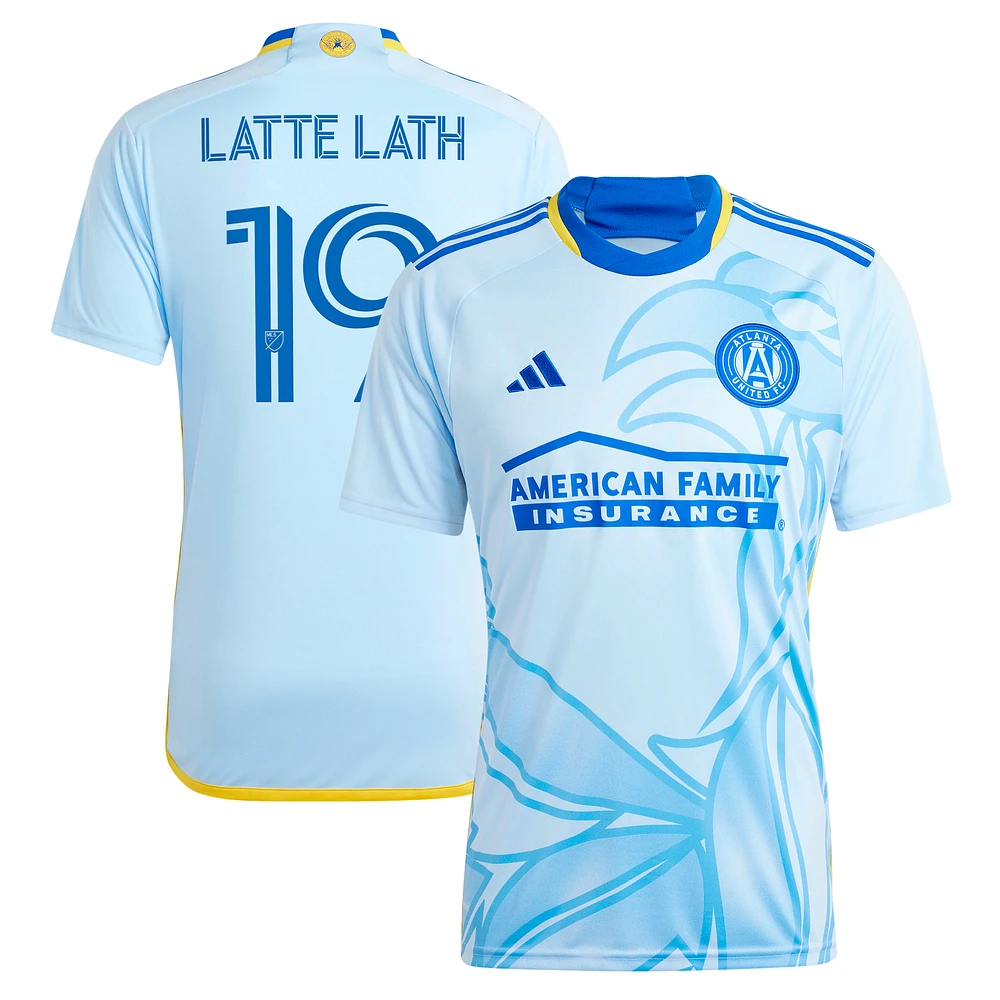 Men's adidas Emmanuel Latte Lath Light Blue Atlanta United FC 2024 The Resurgens Kit Replica Player Jersey