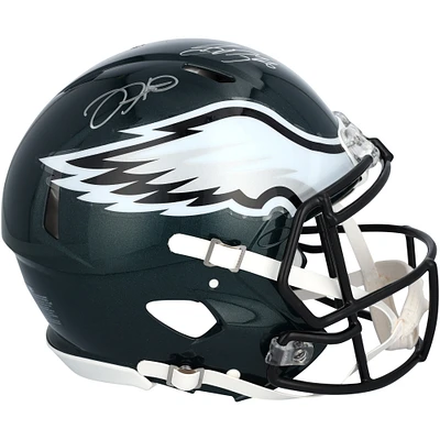 Saquon Barkley & Jalen Hurts Philadelphia Eagles Autographed Super Bowl LIX Champions Riddell Logo Speed Authentic Helmet