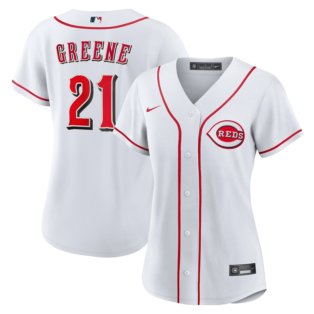 Women's Nike Hunter Greene White Cincinnati Reds Home Replica Jersey
