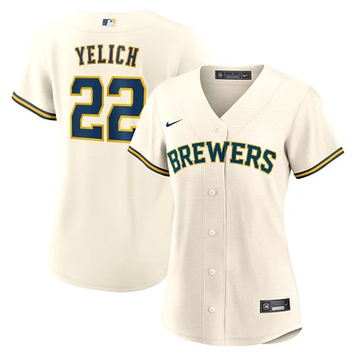 Women's Nike Christian Yelich White Milwaukee Brewers Home Replica Jersey
