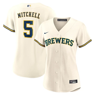 Women's Nike Garrett Mitchell White Milwaukee Brewers Home Replica Jersey