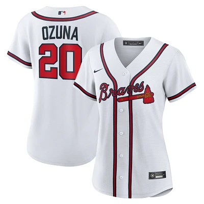 Women's Nike Marcell Ozuna White Atlanta Braves Home Replica Jersey
