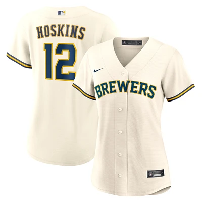 Women's Nike Rhys Hoskins White Milwaukee Brewers Home Replica Jersey