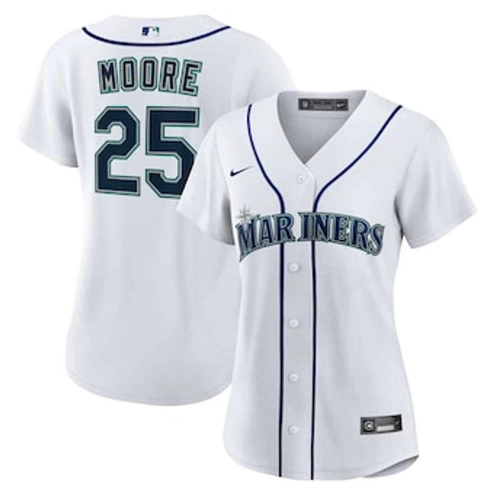 Women's Nike Dylan Moore White Seattle Mariners Home Replica Jersey