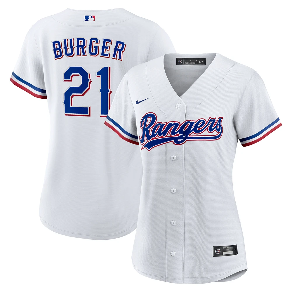 Women's Nike Jake Burger White Texas Rangers Home Replica Jersey