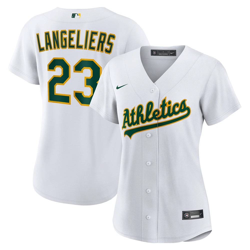 Women's Nike Shea Langeliers White Athletics Home Replica Jersey