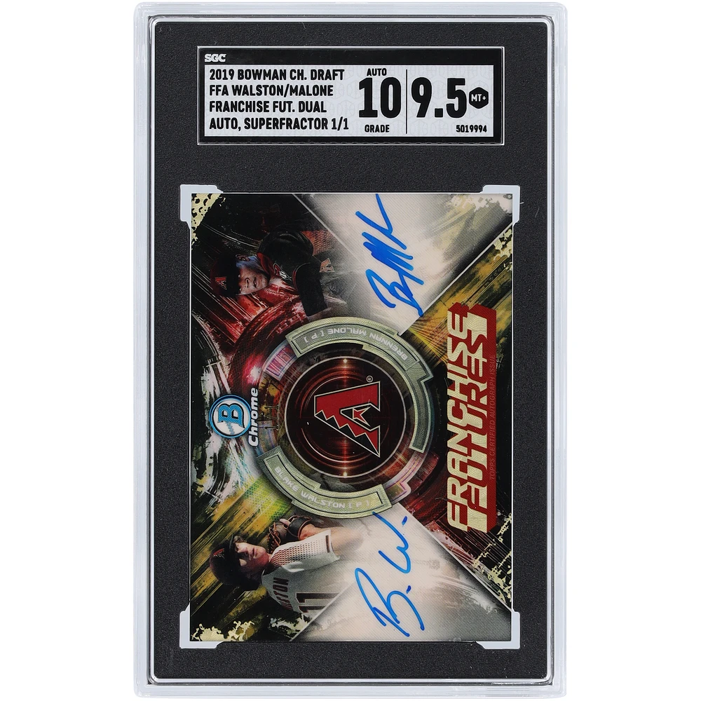 Blake Walston & Brennan Malone Arizona Diamondbacks Autographed 2019 Bowman Chrome Draft Franchise Futures Superfractor #FFA-WMA #1/1 SGC Authenticated 9.5/10 Rookie Card