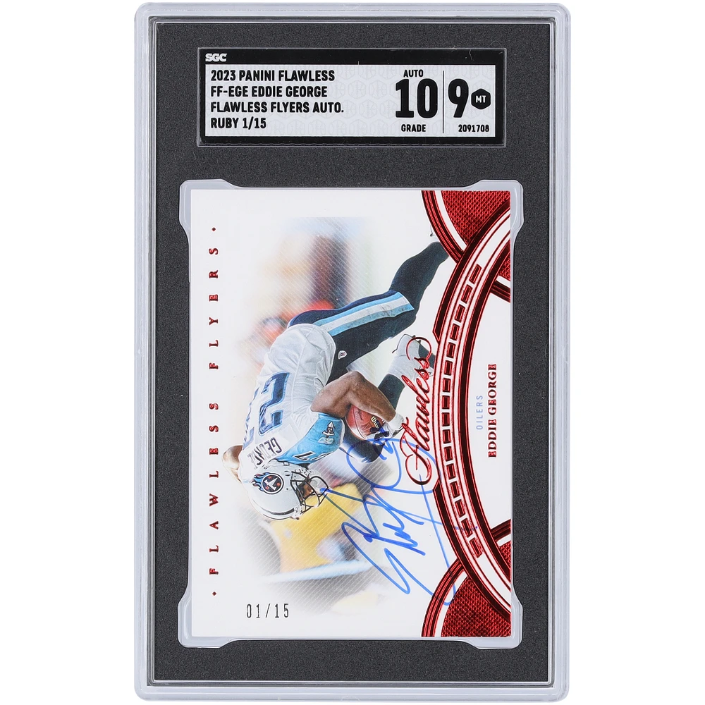 Eddie George Tennessee Titans Autographed 2023 Panini Flawless Flawless Flyers Ruby #FF-EGE #1/15 SGC Authenticated 9/10 Card