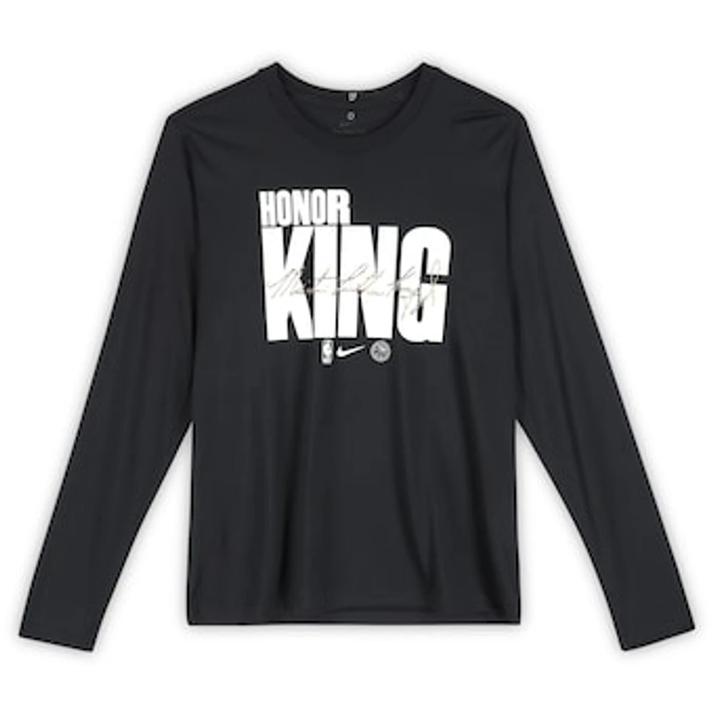 Tyrese Maxey Philadelphia 76ers Player-Worn Black MLK Long Sleeve T-Shirt from the 2024-25 NBA Season - Size L