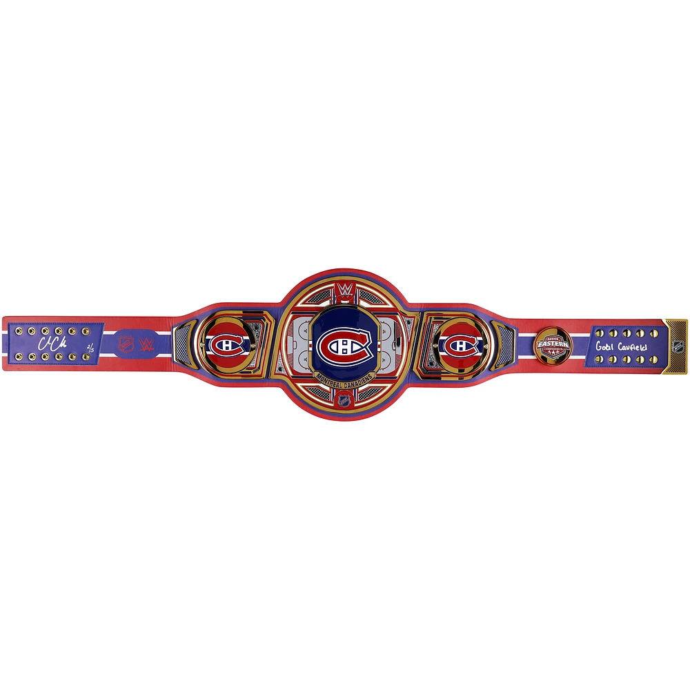 Cole Caufield Montreal Canadiens Autographed WWE Legacy Title Belt with "Goal Caufield" Inscription - Limited Edition of 5