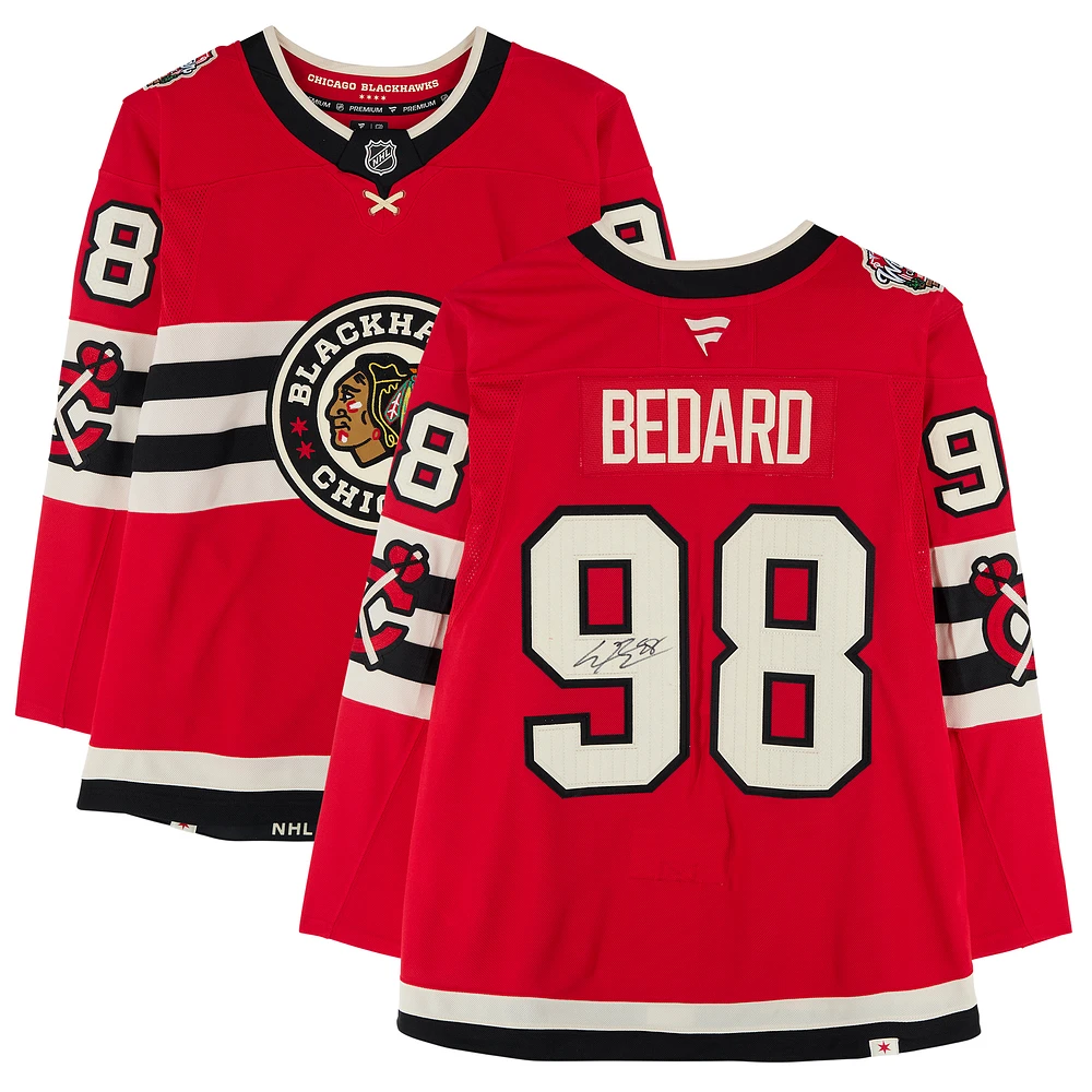 Connor Bedard Chicago Blackhawks Autographed 2025 Winter Classic Fanatics Premium Jersey