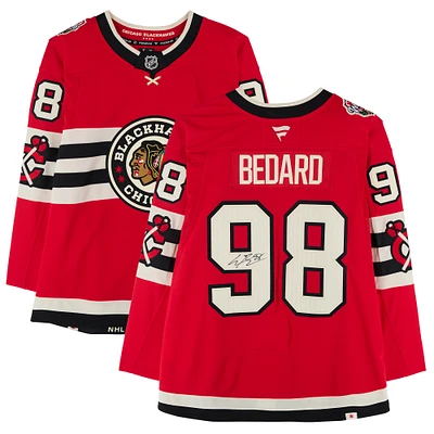 Connor Bedard Chicago Blackhawks Autographed 2025 Winter Classic Fanatics Premium Jersey
