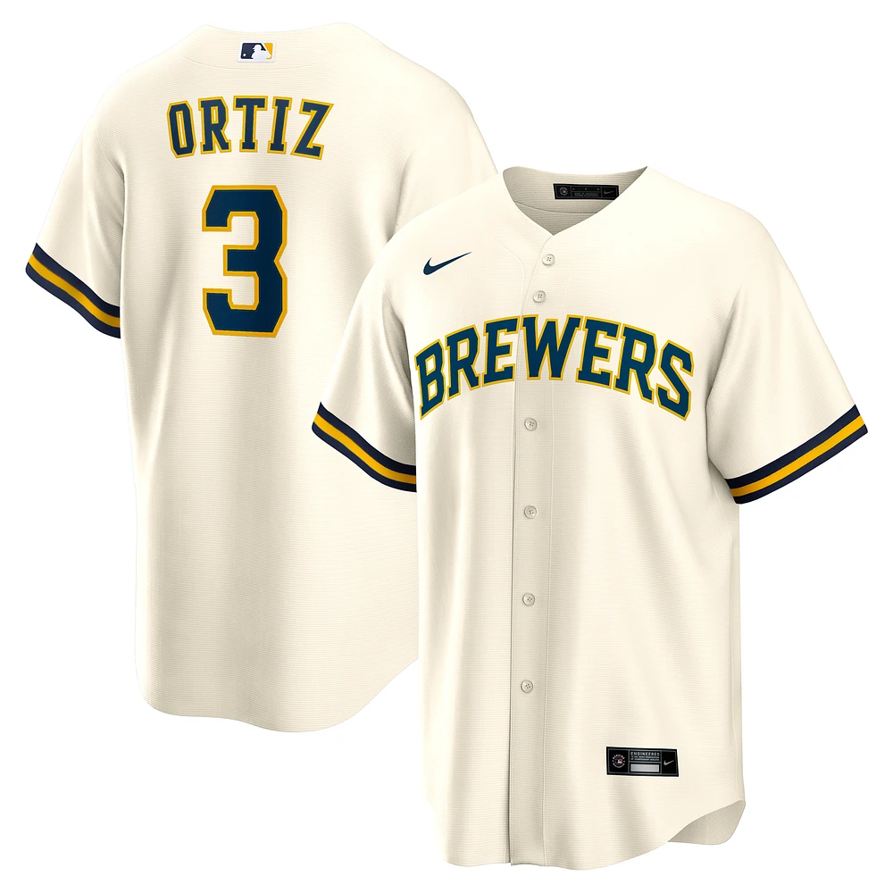 Men's Nike Joey Ortiz White Milwaukee Brewers Home Replica Jersey