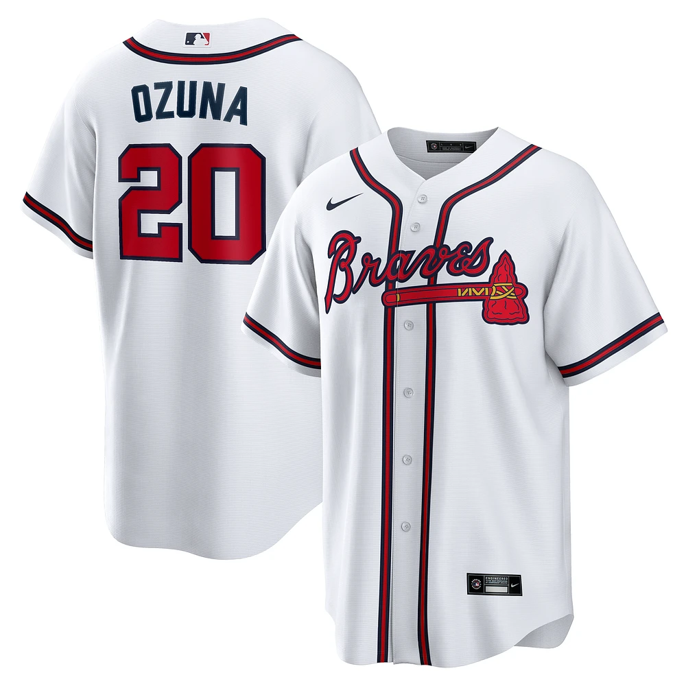 Men's Nike Marcell Ozuna White Atlanta Braves Home Replica Jersey