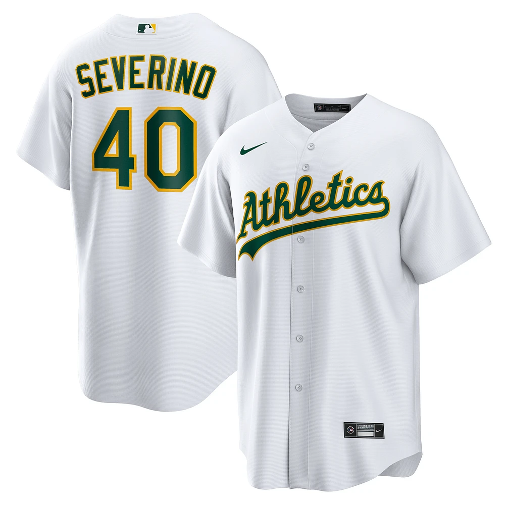 Men's Nike Luis Severino White Athletics Home Replica Jersey